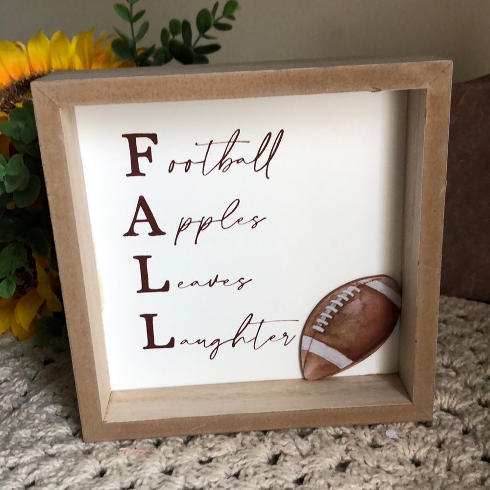 FALL Football Desk Tabletop Sign Home Decor